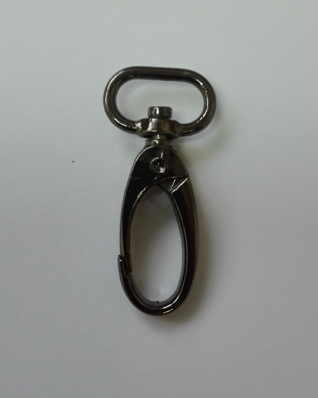 Otočná karabina H021/16 černý nikl ovál