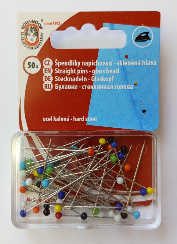 Špendlík napichovací-skleněná hlava
