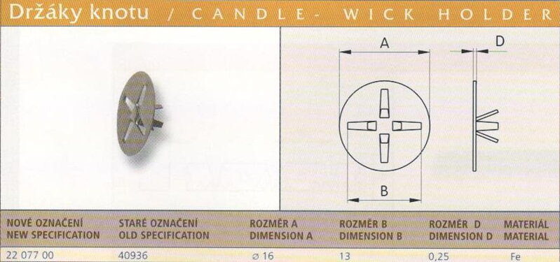 Držák knotu surový (40936)