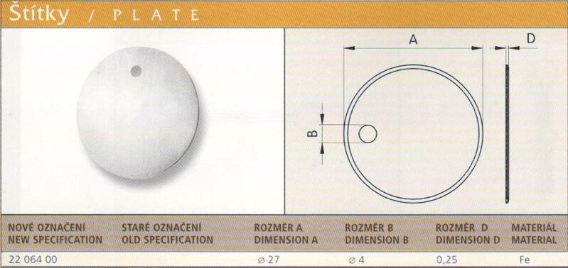 Štítek vel. 27 Surový