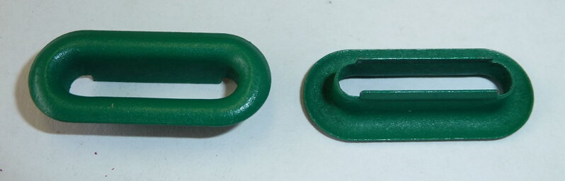 Oválný kroužek s příložkou vel. 20 (Fe/ zelená)