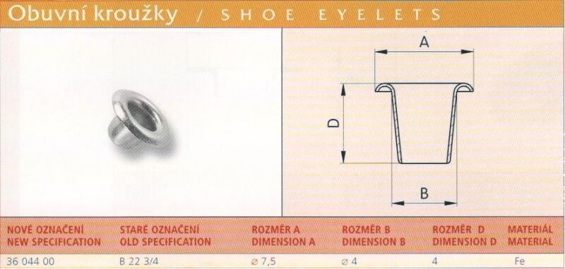Obuvní kroužek (B 22 3/4) 4x4 mm černý