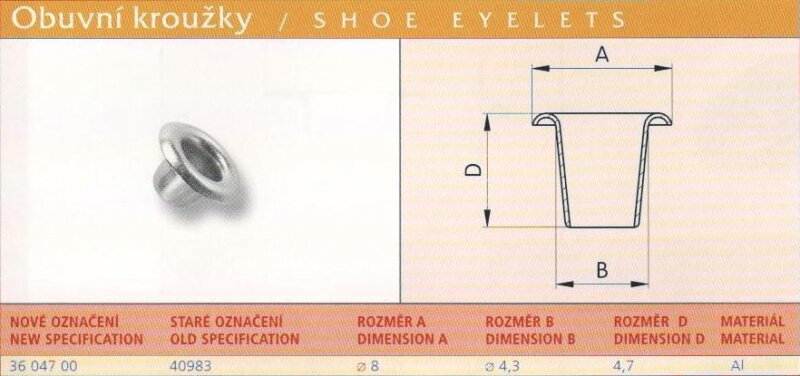 Obuvní kroužek hliník (40983) 4x5 mm 