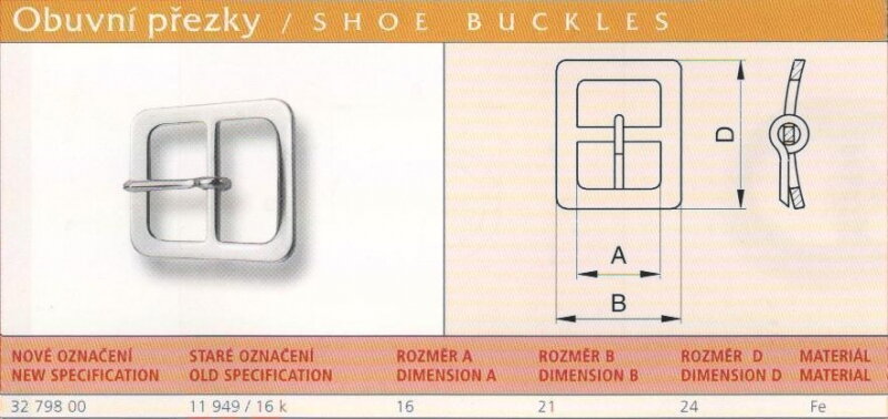 Obuvní přezka (11949/16 k) vel. 16 Pomosaz