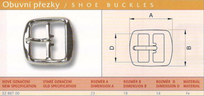 Obuvní přezka vel. 14 Stará mosaz 