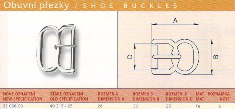 Obuvní přezka (40215/25) vel. 25 Ponikl