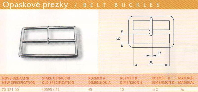 Opasková přezka (40595/45) vel. 45 Ponikl
