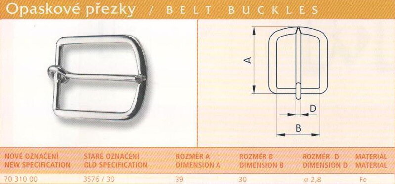 Opasková přezka (3576/30) vel. 30 Ponikl