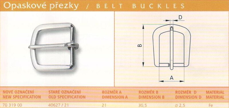 Opasková přezka (40627/21) vel. 21 Ponikl