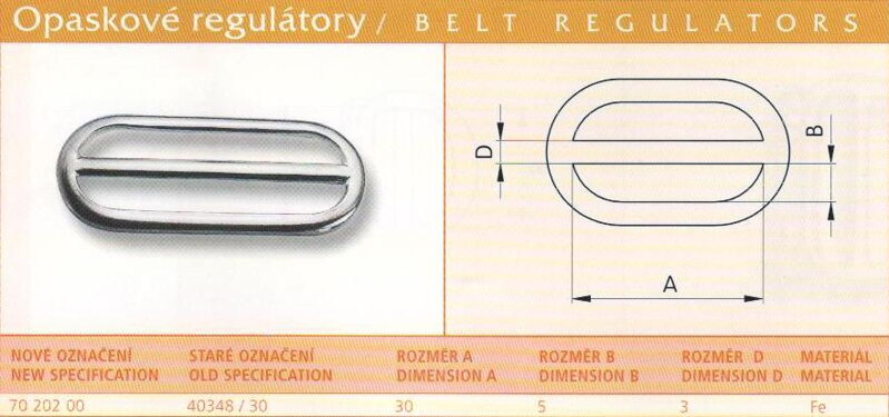 Opasková přezka - regulátor (40348/30) vel. 30 Ponikl