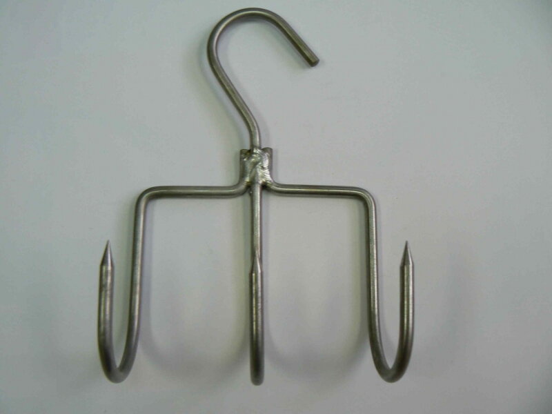 Řeznický hák nerez 160 x 6 / 3 hroty