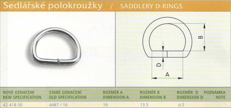 Sedlářský polokroužek nesvařovaný (4487/16) vel. 16 Ponikl