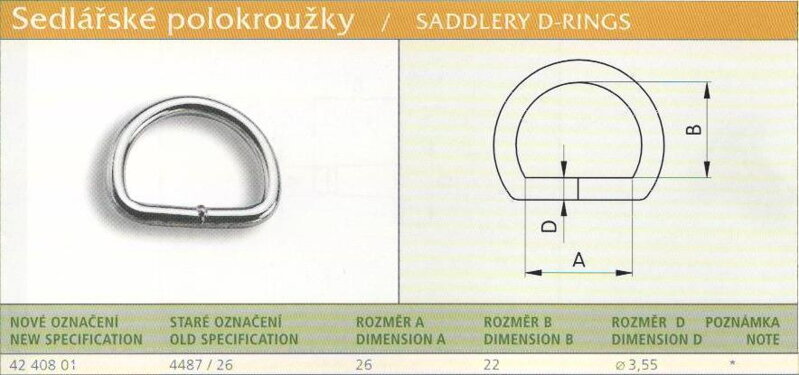 Sedlářský polokroužek svařovaný (4487/26) vel. 26 Černý