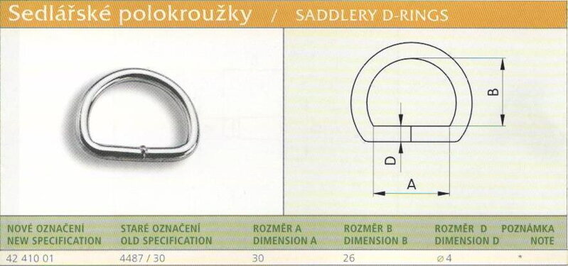 Sedlářský polokroužek svařovaný (4487/30) vel. 30 Ponikl