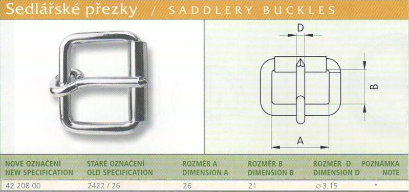 Sedlářská přezka svařovaná (2422/26) vel. 26 Ponikl