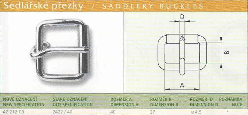 Sedlářská přezka svařovaná (2422/40) vel. 40 černá
