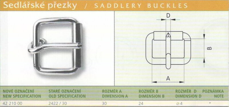 Sedlářská přezka svařovaná (2422/30) vel. 30 Ponikl