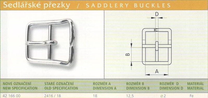 Sedlářská přezka (2416/18) vel. 18 Ponikl