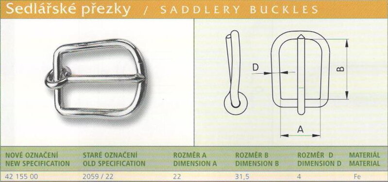 Sedlářská přezka (2059/22) vel. 22 Ponikl