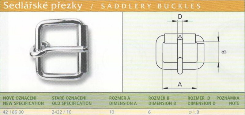 Sedlářská přezka nesvařovaná (2422/10) vel. 10 Ponikl