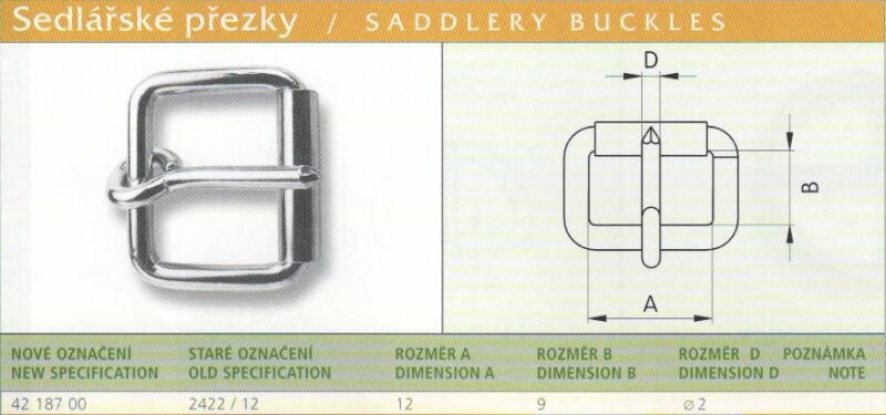 Sedlářská přezka nesvařovaná (2422/12) vel. 12 Ponikl