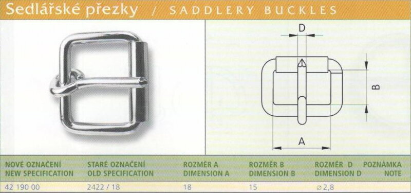 Sedlářská přezka nesvařovaná (2422/18) vel. 18 Ponikl