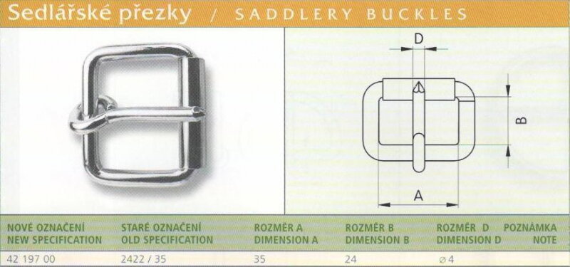 Sedlářská přezka nesvařovaná (2422/35) vel. 35 Ponikl