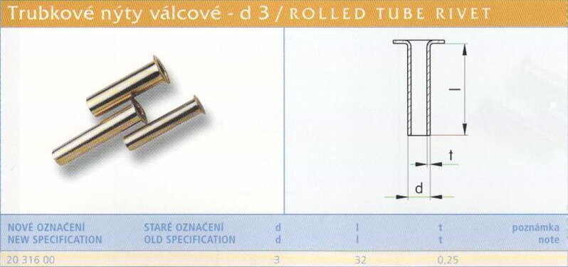 Trubkový nýt 3x32 mm Lesklý