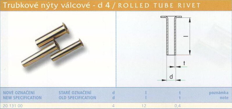 Trubkový nýt 4x12 mm Lesklý