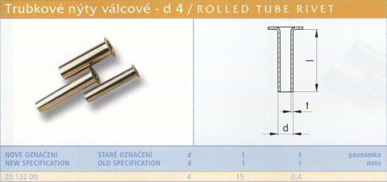 Trubkový nýt 4x15 mm Lesklý